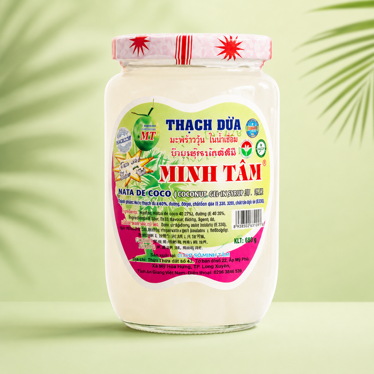 Thạch dừa thành phẩm hủ thủy tinh 450gr