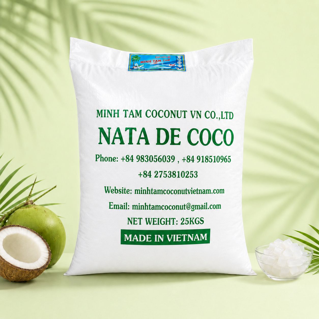 Thạch dừa ép khô bao 25kg